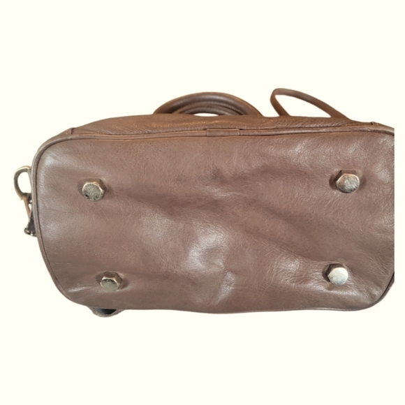 Rebecca Minkoff Small Soft Brown/Tan Distressed Leather Satchel Handbag - Picture 5 of 11